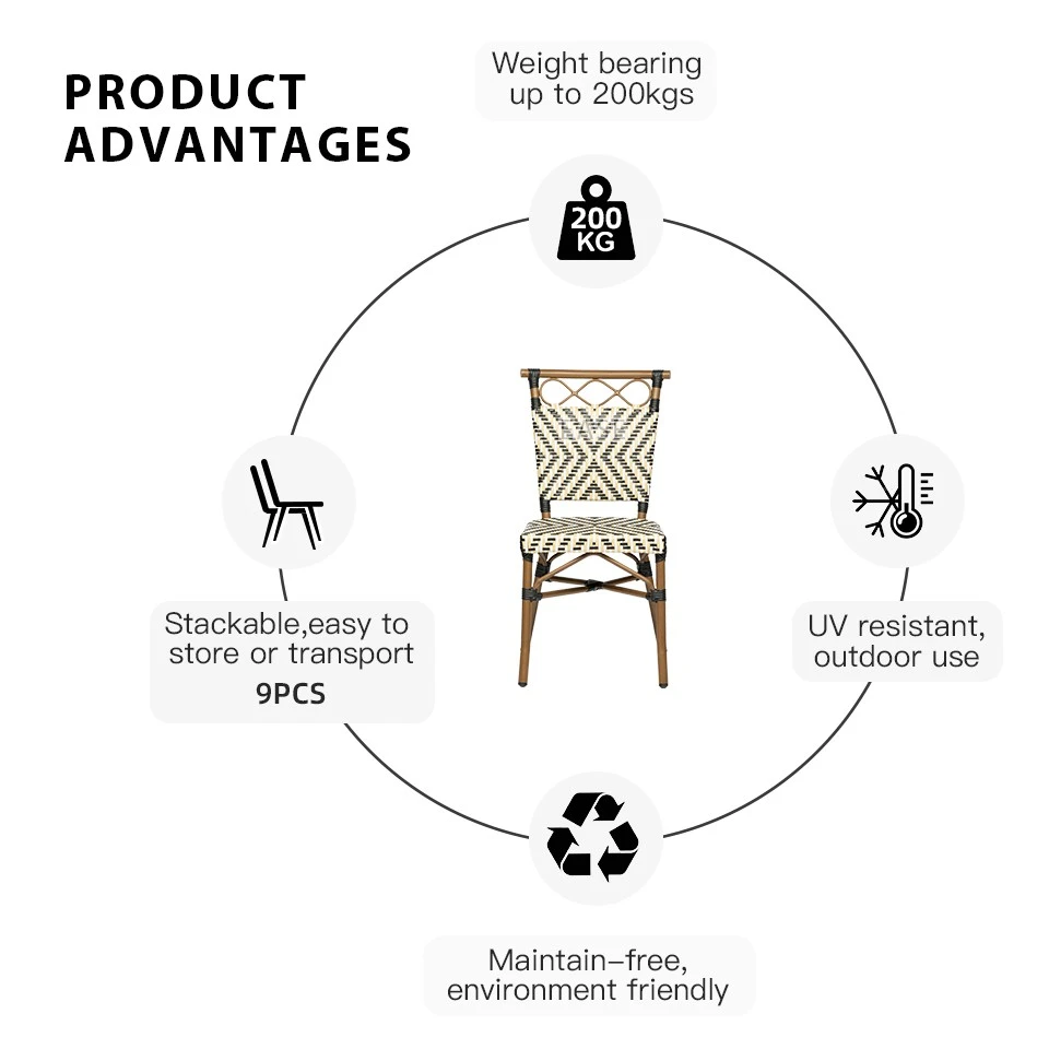 French Balcony Rattan Chairs high quality